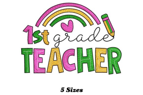 1st Grade Teacher Embroidery Design Review