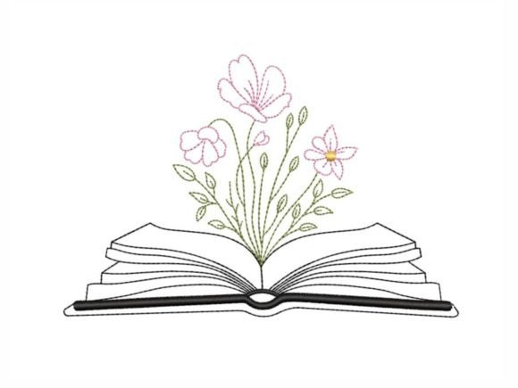 Book with Flowers Embroidery Design Review