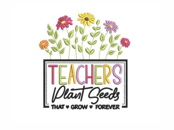 Teachers: A Charming Embroidery Design for Boutique Sweatshirts